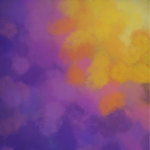 The Dawn Chorus logo, colourful painting representing the colours of a sunrise with notes of orange and pink